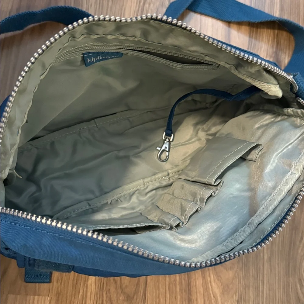 Kipling Gracy Teal Blue Lots of POCKETS Shoulder Crossbody Bag